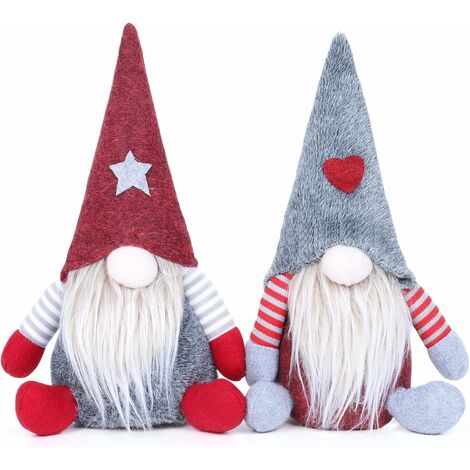 Pack Old Man Plush Christmas Ornaments, 10 Inch Dwarf Gonk Elf Statue Christmas Table Decor Holiday Supplies Plush Doll Gift (1/5)