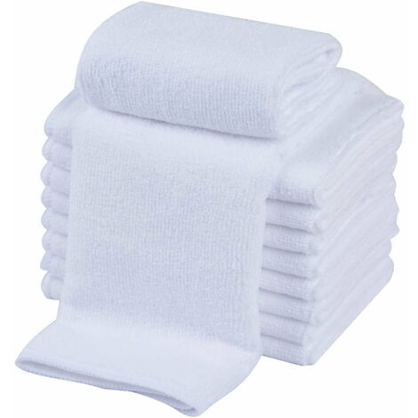 Microfiber Dish Cloths Ultra Absorbent Dish Cloths for Washing Dishes Quick Dry Cleaning Cloth White 10-Pack 12InchX12Inch (1/5)