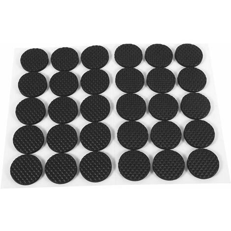 Rubber Pads for Furniture Legs, Lightweight Self-Adhesive Furniture Protector Pads Glides Table Protection Foot Pad Buffer for Sofa Chair Legs, Round, 30 Pcs, Black (1/5)