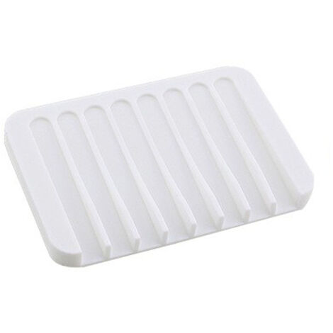 Piece Soap Dish, Soap Holder, Bathroom Soap Dish, Silicone Soap Dish, Kitchen Soap Dish, Shower Soap Dish, for Bathroom, Kitchen (White) (1/5)