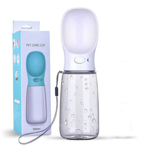 Dog Water Bottle,CJMJ Portable Travel Bottle Dog and Cat Pet Travel Water Drink Bottle (350ml, White)