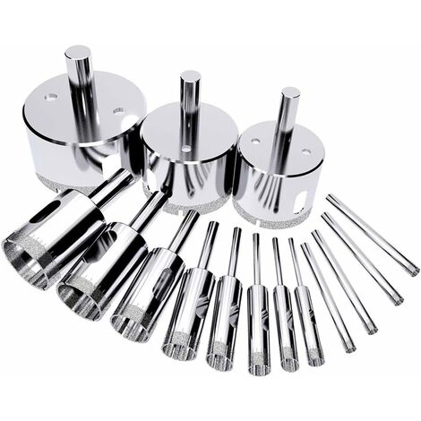 15pcs Diamond Drill Bit Drill Bits Hole Saws Hole Saws Diamond Drill Bit Diamond Hole SawTile for Glass, Ceramic, Porcelain, MarbleTile and Granite, 6mm-50mm (1/5)
