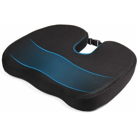 Coccyx Cushion, Orthopedic Memory Foam Seat Cushion, Black (1/5)