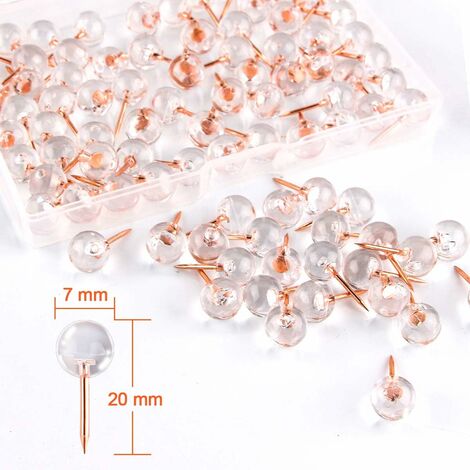 Map Push Pins Rose Gold Round Head Tacks With Stainless Point