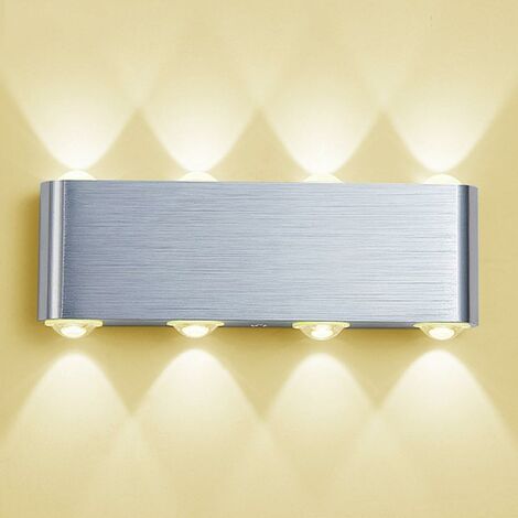 LED Wall Lamp, 8w Modern Aluminum LED Wall Light Indoor Wall Lighting, Wall Sconce Lights for Kitchen Staircase Bedroom Corridor Living Room, Night Lamps (Warm White) (1/5)