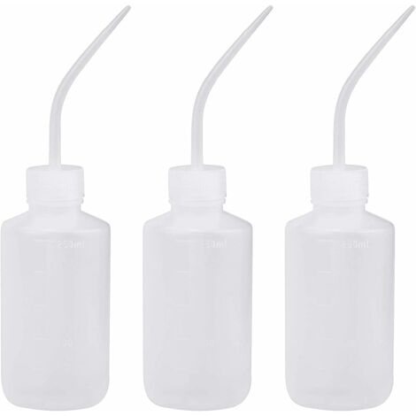 Pieces Succulent Plant Watering Bottle, 250ML Plastic Squeeze Bottle Transparent Bend Mouth Watering Cans for Watering Plants, Cooking Oil, Liquid