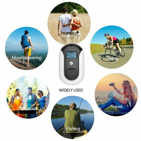 Ultrasonic Mosquito Repellent Ultrasonic Repellent for Mosquitoes, Ants, Flies, Spiders, Cockroaches - Black