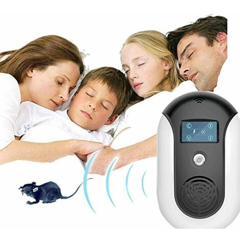 Ultrasonic Mosquito Repellent Ultrasonic Repellent for Mosquitoes, Ants, Flies, Spiders, Cockroaches - Black