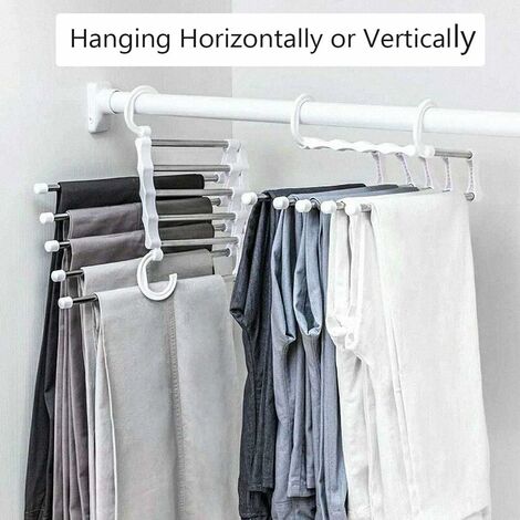 1pc 20 Clip Multifunctional Vertical & Double Layers Clothes Hanger With  Windproof Hook, Space-saving Closet Organizer For Underwear, Hat, Socks