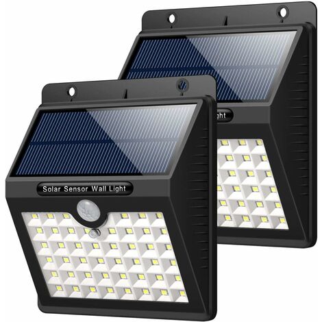Solar Lamp Outdoor Garden, 46 LED Outdoor Solar Lighting with Motion Sensor Waterproof Wireless LED Security Solar Light Powerful 3 Modes Smart Lighting Fixture - 2 Pack (1/4)