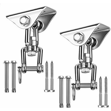 Heavy Ceiling Hook with SUS304 Stainless Steel 360° Rotation 4 Fixing Screws for Concrete Wood Sets Yoga Hammock Hanging Chair CostumTwo pieces