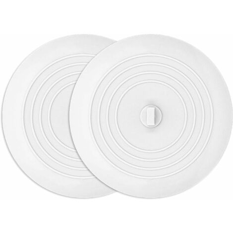 Pack Bathtub Stopper for Drain, 6 Inch Silicone Shower Drain Stopper for Kitchen, Room, Laundry Room (White) (1/5)