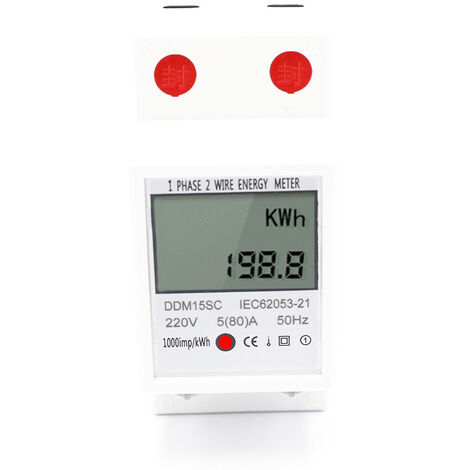 Electric Energy Meter, Power Consumption Monitor, 5-80A 220V 50Hz (1/5)