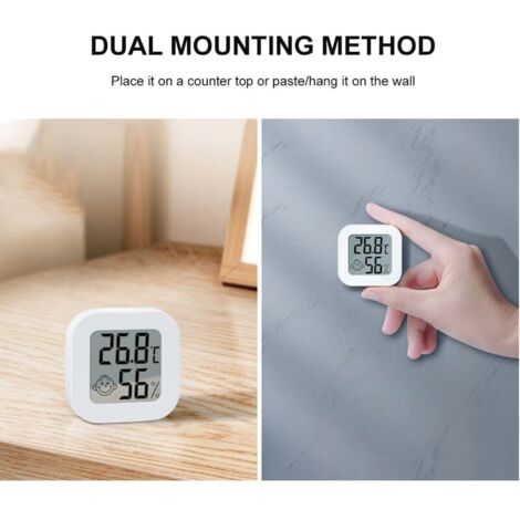 KKmoon Mini Indoor Thermometer Humidity LCD Monitor Digital Temperature Gauge Sensor Hygrometer Temperature Indicator Thermometer Bedroom Hygrometer Gauge Weather Station