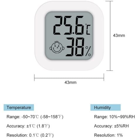 KKmoon Mini Indoor Thermometer Humidity LCD Monitor Digital Temperature Gauge Sensor Hygrometer Temperature Indicator Thermometer Bedroom Hygrometer Gauge Weather Station
