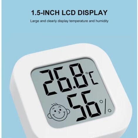 KKmoon Mini Indoor Thermometer Humidity LCD Monitor Digital Temperature Gauge Sensor Hygrometer Temperature Indicator Thermometer Bedroom Hygrometer Gauge Weather Station