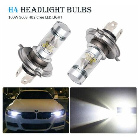 2x H4 Cree LED 100W 20SMD Super Bright Fog LED Lamp White 6000K (1/2)