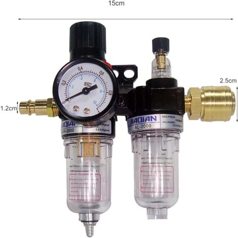 Filter Regulator 1/4 Air Pressure Regulator, Water-Oil Separator, Air Pressure Regulator for Compressor and Air Tools (1/5)