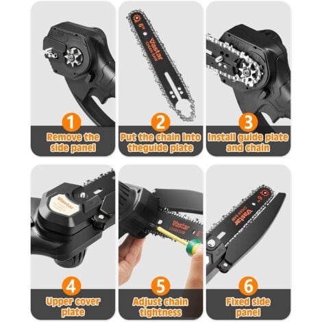 2pcs 6 Inch Mini Electric Chainsaw Replacement Chain, 37 Drive Link Chainsaw Chain, 1/4 Inch Pitch, Effective Cutting 15cm