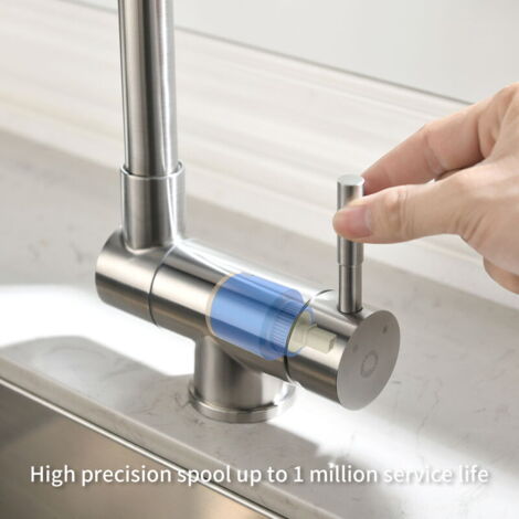 SUS304 Single Flexible 360° Swivel Black Tap Stainless Steel Kitchen - View #10