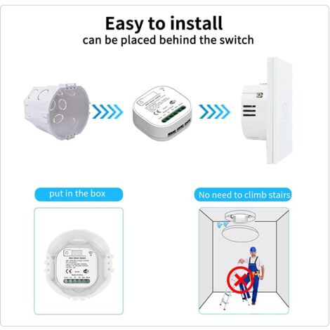 RF433 and WiFi Wireless Remote Control Light Switch, 1 Switch 1 Receiver Kit