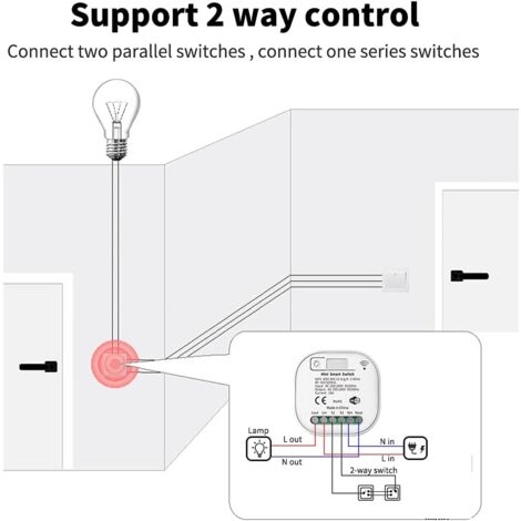 RF433 and WiFi Wireless Remote Control Light Switch, 1 Switch 1 Receiver Kit