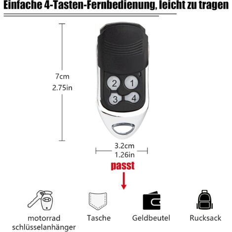 Remote Control Compatible With NORMSTAHL EA433 2KM Micro, EA433 2KS, EA433 4KS, RCU 433-2, RCU - View #3