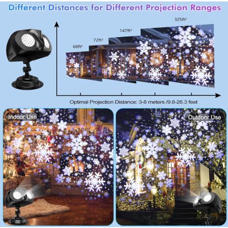 Christmas Decoration LED Snowflake Projector Light White And Multicolor