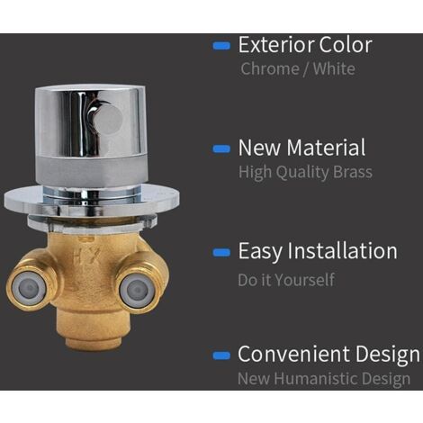Thermostatic Mixer Brass Shower Mixer Valve Taps 1 Way Outlet Cold and Hot Water Mixing Wall Mounted