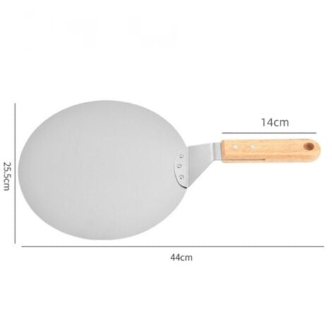AIPERQ Clearance Sale Stainless Steel Pizza Peel with Wooden Handle, Pizza Pusher for Pizza Stone, Bread Pusher, Cake Shovel, Pizza Peel,(10 inch)