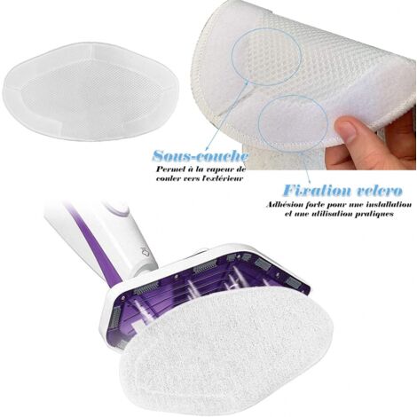 YMYNY 4 Washable Replacement Mops for Polti Vaporetto Vaporforce Brush PAEU0332, Reusable Cloths for Polti Vaporetto PAEU0332 Brush
