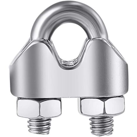 YMYNY 12pcs 3mm Galvanized Stainless Steel Cable Clamp Wire Rope Clamp Arc-Shaped Metal Cable Clips Stainless Steel Arc-Shaped Clamp Steel Cable Clamp for Fixing Cables and Ropes