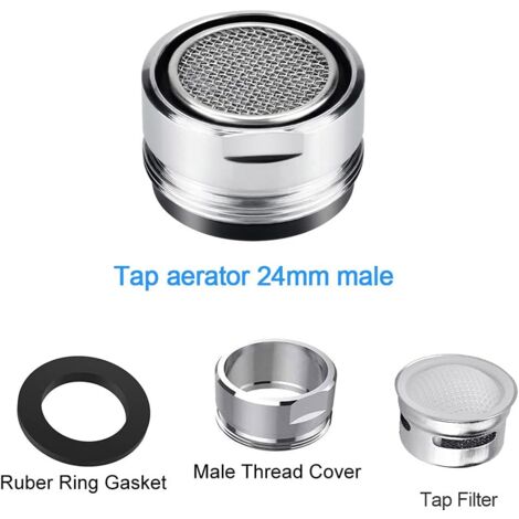 YMYNY 3Pcs 24mm Bathroom Faucet Nozzle, Water Saving Faucet Aerator, Kitchen Faucet Nozzle with Seal, Water Saving Faucet Nozzle for Sink, Bathroom, Kitchen
