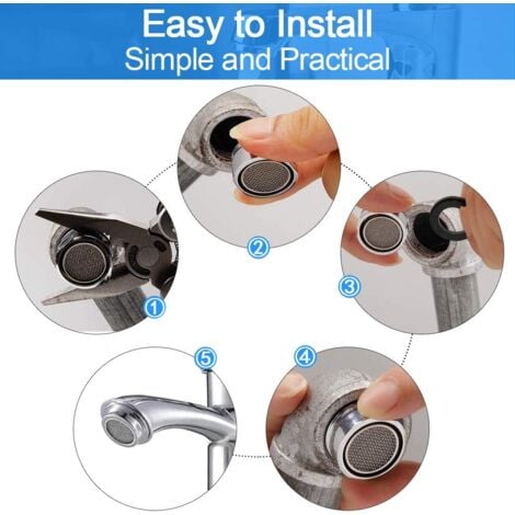 YMYNY 3Pcs 24mm Bathroom Faucet Nozzle, Water Saving Faucet Aerator, Kitchen Faucet Nozzle with Seal, Water Saving Faucet Nozzle for Sink, Bathroom, Kitchen