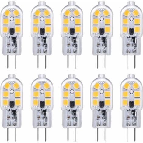 Pack of 10 LED bulbs G4 12 V 2 W Cool white 6000 K 200 lm Kitchen cover ...