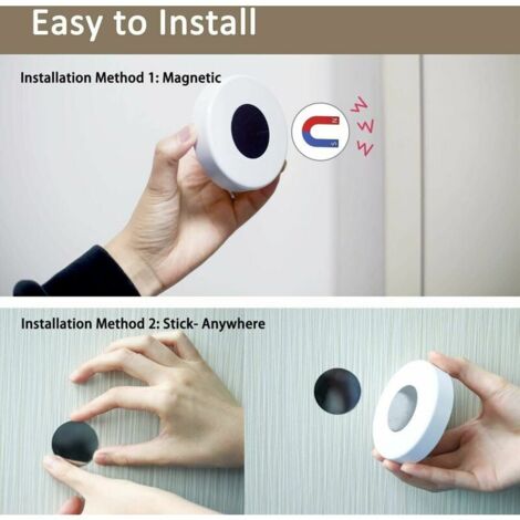 Led Night Light, Magnetic Motion Sensor Light Indoor with Free Adhesive Pads, Stick Anywhere, Wireless Sensor USB Rechargeable  Warm White  2 Pack