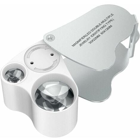 30 X 60 Jeweler's Loupe, LED Illuminated Watchmaker's Loupe, Gems