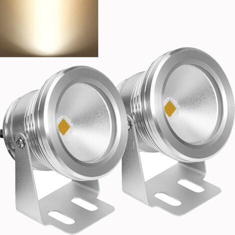 LED Underwater Spotlight Pool Light Dimmable Garden Landscape Fountain Aquarium Lighting 2x 10W ...