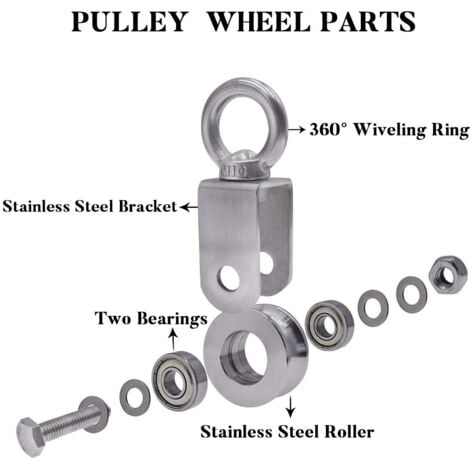 304 Stainless Steel Rope Pulley Block, Max Load 500kg