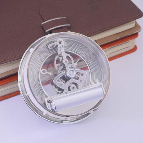 Built-in Clock, 4-1/16 Inch (103MM) Transparent Skeleton Clock Inserts with Roman Numerals Quartz Movement Quartz Clock Accessories DIY Watchmaking