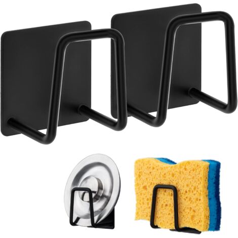 Sponge Holder 304 Stainless Steel Dish Sponge Hook Adhesive Sink Accessories Adhesive Hook Kitchen and Bathroom