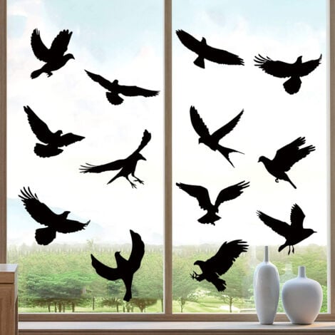 36 Pieces Anti-Collision Window Stickers Pack of 9, Anti-Bird Window Stickers for Preventing Bird and People Strike on Glass Window Accessories
