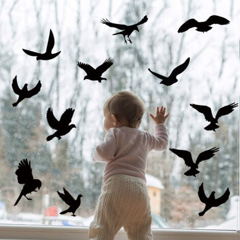 36 Pieces Anti-Collision Window Stickers Pack of 9, Anti-Bird Window Stickers for Preventing Bird and People Strike on Glass Window Accessories