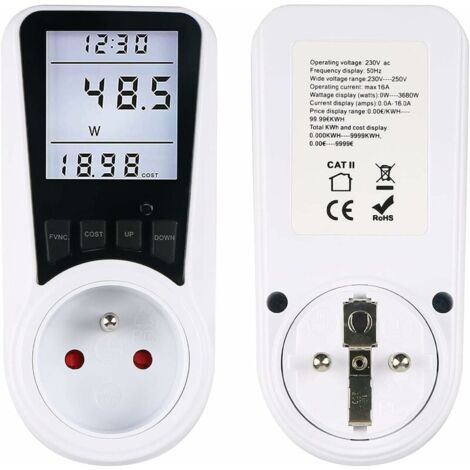 KETOTEK Power Meter Plug - Electricity Usage Monitor With Backlight Display