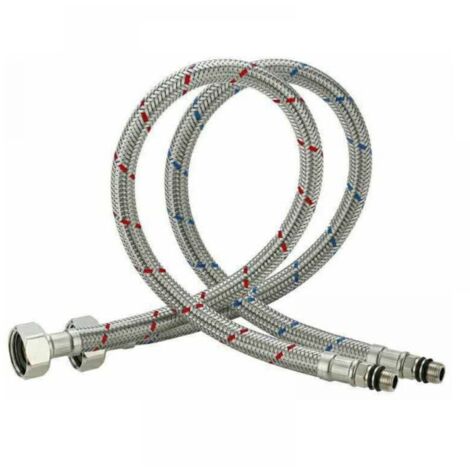 Stainless steel mixer tap for hot and cold water with 60 cm flexible hose, kitchen sink faucet YMYNY