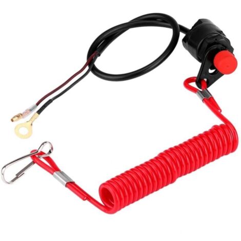 Automatic Switch for Boat, Motorcycle, Outboard, Lawn Mower, Emergency Stop Switch with Lanyard YMYNY (1/4)