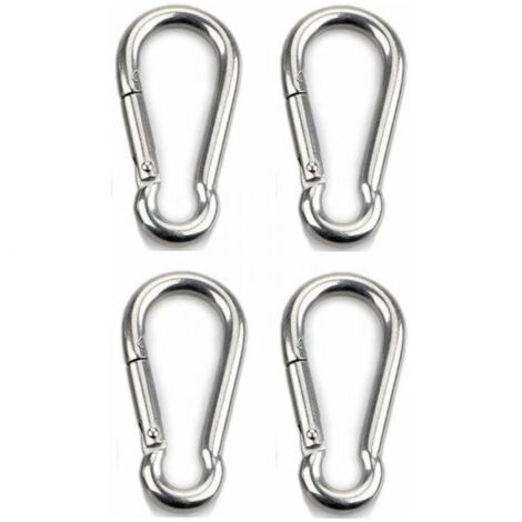 4-pack heavy-duty 304 stainless steel snap hooks with 8 mm thickness, dog clip closure, snap hook, YMYNY (1/4)