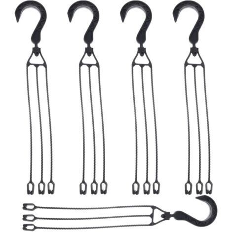 5-Pack Plastic Flower Pot Chains, 360° Rotatable Hanging Basket Hooks, Flower Pot Holder (Black) YMYNY