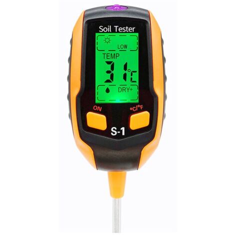 4-in-1 Soil PH Meter, Digital Soil Moisture Meter, Plant Thermometer, Humidity Meter for Potted Plants, Garden Lawn, YMYNY (1/3)