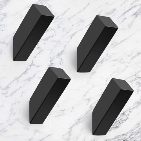 4-pack matte black wall hooks, heavy-duty SUS 304 stainless steel hooks, YMYNY (1/4)